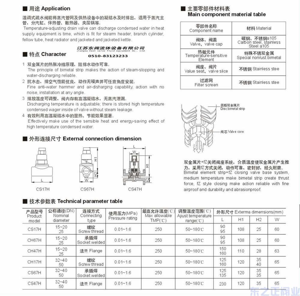 雙金屬溫調(diào)式疏水閥結(jié)構(gòu)圖