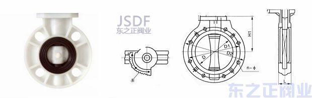 電動(dòng)pp蝶閥結(jié)構(gòu)圖1