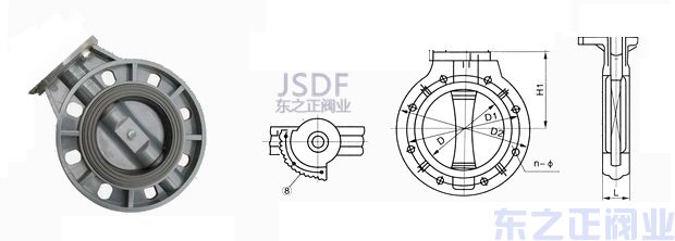 電動(dòng)UPVC蝶閥結(jié)構(gòu)圖1