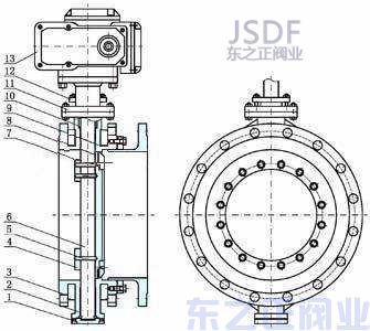 電動伸縮蝶閥結(jié)構(gòu)圖