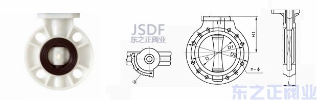 氣動pp蝶閥結(jié)構(gòu)圖1