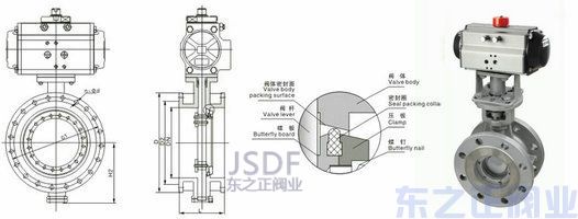氣動(dòng)法蘭蝶閥結(jié)構(gòu)圖